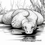 Exotic Amazon Rainforest: Anaconda Coloring Pages 3