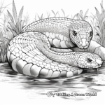 Exotic Amazon Rainforest: Anaconda Coloring Pages 4