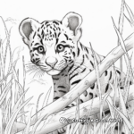 Exotic Clouded Leopard With Foliage Background Coloring Sheets 2