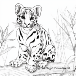 Exotic Clouded Leopard With Foliage Background Coloring Sheets 4
