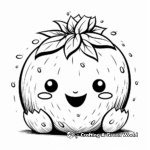 Exotic Cute Dragon Fruit Coloring Pages 2