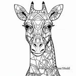 Exotic Geometric Giraffe Coloring Pages 4