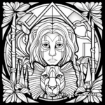 Exotic Stained Glass Coloring Pages for Adults 4