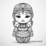 Exotic Tribal Doll Coloring Pages 3