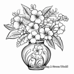 Exotic Tropical Flowers in a Vase Coloring Pages 2