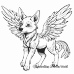 Exotic Tropical Winged Wolf Coloring Sheets 2