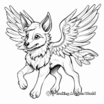 Exotic Tropical Winged Wolf Coloring Sheets 3