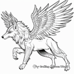 Exotic Tropical Winged Wolf Coloring Sheets 4