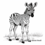 Exotic Zebra Foal Coloring Pages for Africa Wildlife Fans 2