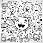 Expressive Emotion-Theme Doodle Coloring Pages 1