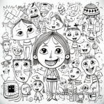 Expressive Emotion-Theme Doodle Coloring Pages 3