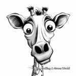 Expressive Giraffe Head Coloring Pages: Multiple Emotions 1