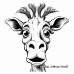 Expressive Giraffe Head Coloring Pages: Multiple Emotions 2