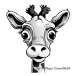 Expressive Giraffe Head Coloring Pages: Multiple Emotions 3