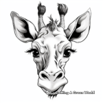 Expressive Giraffe Head Coloring Pages: Multiple Emotions 4