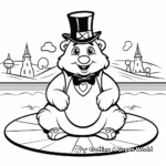 Expressive Groundhog Day Coloring Pages 2