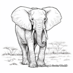 Exquisite African Elephant Coloring Pages 2