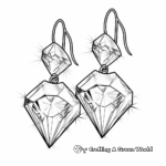 Exquisite Diamond Earrings Coloring Pages 1