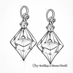 Exquisite Diamond Earrings Coloring Pages 2