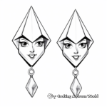 Exquisite Diamond Earrings Coloring Pages 3