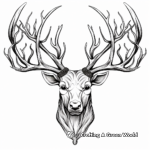 Exquisite Elk Antlers Coloring Pages 4