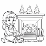 Exquisite Fireplace in Winter Coloring Pages 1