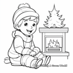 Exquisite Fireplace in Winter Coloring Pages 2