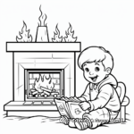Exquisite Fireplace in Winter Coloring Pages 3