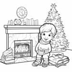 Exquisite Fireplace in Winter Coloring Pages 4