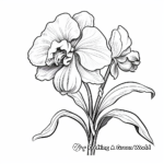 Exquisite Orchid Flower Coloring Pages 1