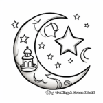 Exquisite Ramadan Crescent and Star Coloring Pages 1