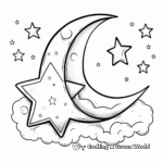 Exquisite Ramadan Crescent and Star Coloring Pages 2