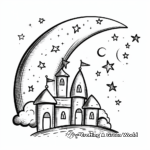 Exquisite Ramadan Crescent and Star Coloring Pages 3