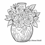 Exquisite Rose Vase Coloring Pages 2