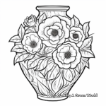 Exquisite Rose Vase Coloring Pages 3