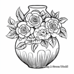 Exquisite Rose Vase Coloring Pages 4