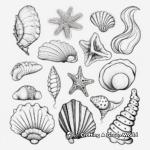 Exquisite Seashell Collection Coloring Pages 1