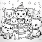 Exuberant Birthday Party Animal Coloring Pages 2