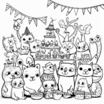 Exuberant Birthday Party Animal Coloring Pages 3