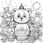 Exuberant Birthday Party Animal Coloring Pages 4