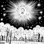 Eye-Catching Fireworks Display Coloring Sheets 1