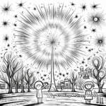 Eye-Catching Fireworks Display Coloring Sheets 2