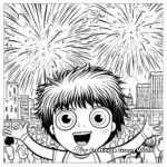 Eye-Catching Fireworks Display Coloring Sheets 3
