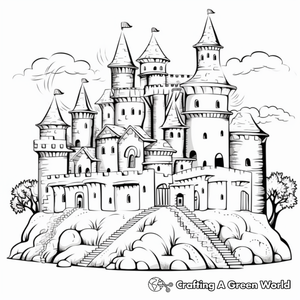 Unicorn Castle Coloring Pages - Free & Printable!