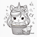 Fairy Garden Unicorn Cupcake Coloring Pages 4