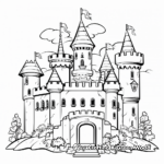 Fairytale Unicorn Castle Coloring Pages 1