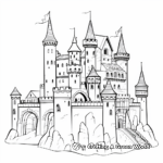 Fairytale Unicorn Castle Coloring Pages 2