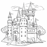 Fairytale Unicorn Castle Coloring Pages 4