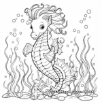 Fairytale Unicorn Seahorse Coloring Pages for Children 2