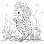 Fairytale Unicorn Seahorse Coloring Pages for Children 4